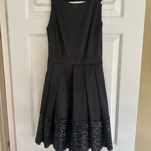 Taylor Black Formal Dress with Sequin Detail